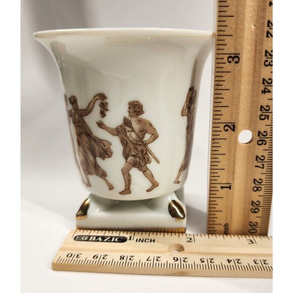 Vintage Seyei China Greek Mythology Vase with Gold Trim, 3.25" Tall - Picture 5 of 5